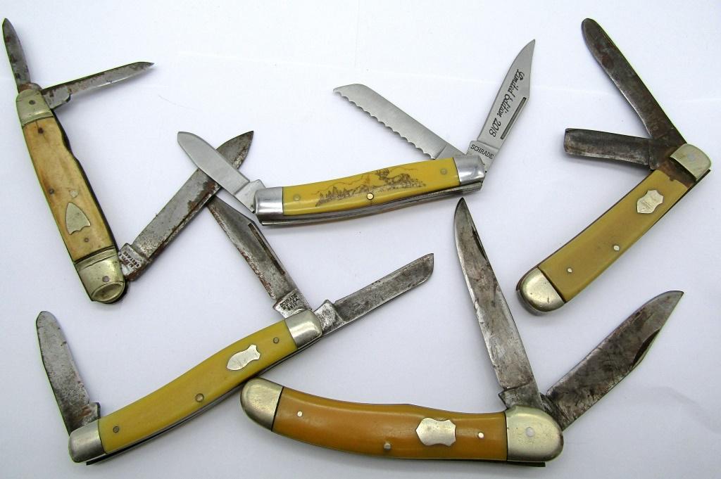 5-VINTAGE POCKET KNIVES: SCHRADE (1 of 6)