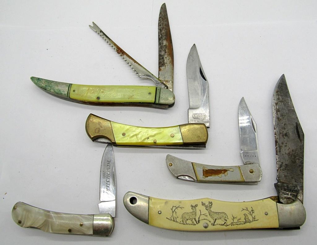 5-VTG POCKET KNIVES-SCHRADE USA SC500 (1) BLADE (1 of 5)