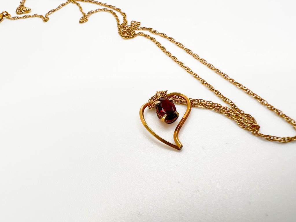 KREMENTZ RUBY RED HEART NECKLACE (1 of 2)