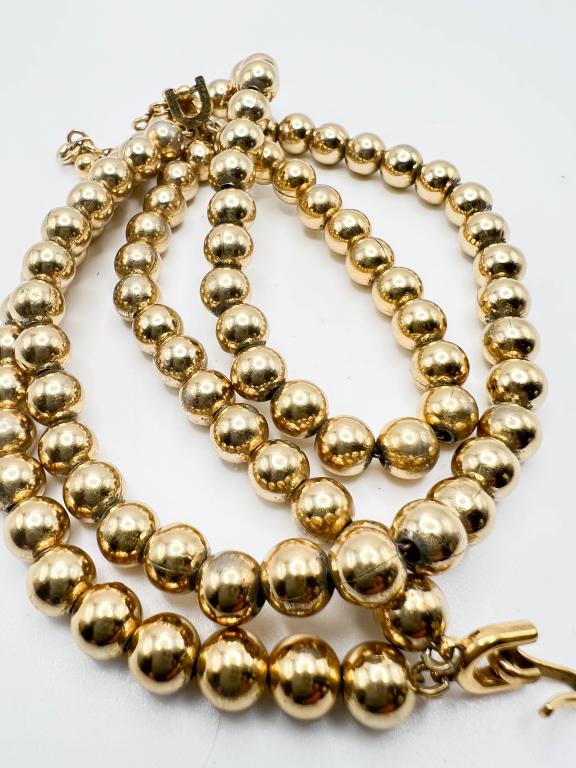 MONET BEAD NECKLACE: MONET GOLD TONE BEAD NECKLACE , NICE
