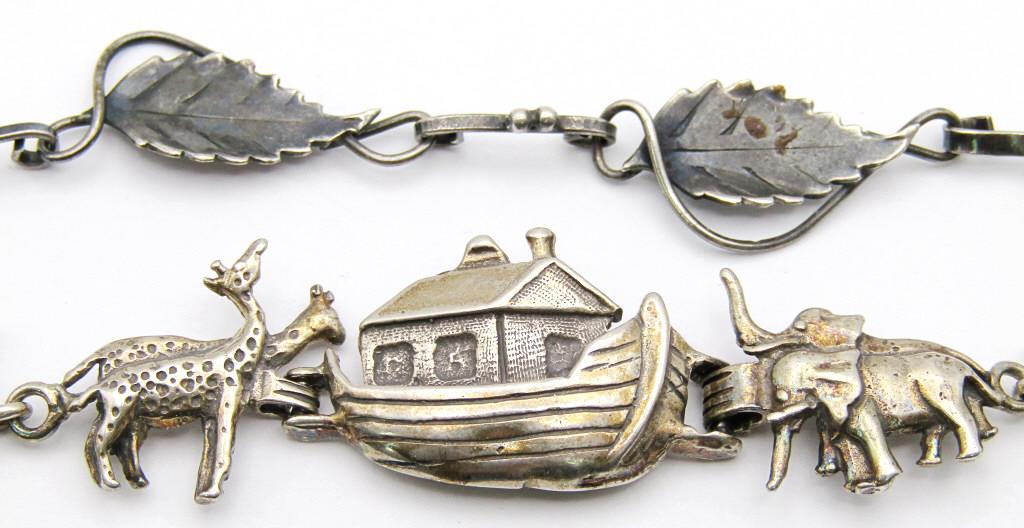 STERLING NOAH's ARK BRACELET & DANTY LEAF (1 of 4)
