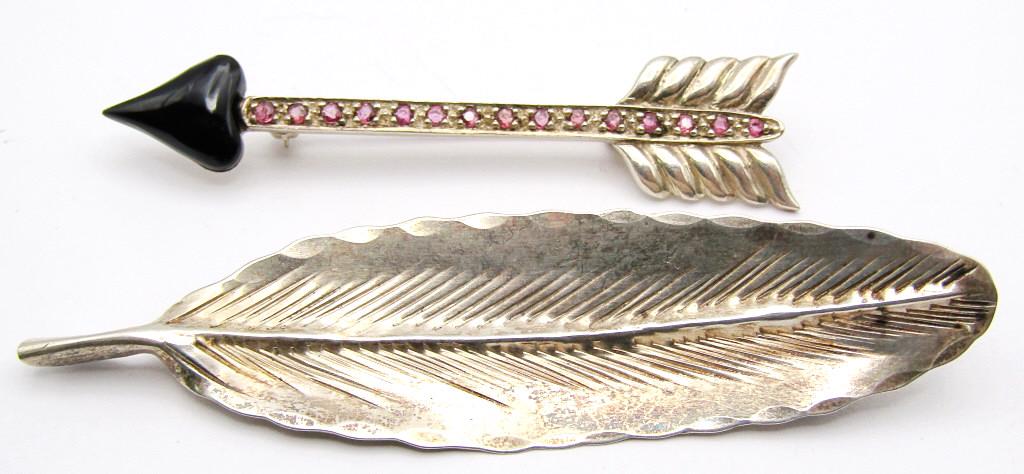 J.B.N.I. STERLING ARROW PIN & STUART NYE LEAF PIN (1 of 4)
