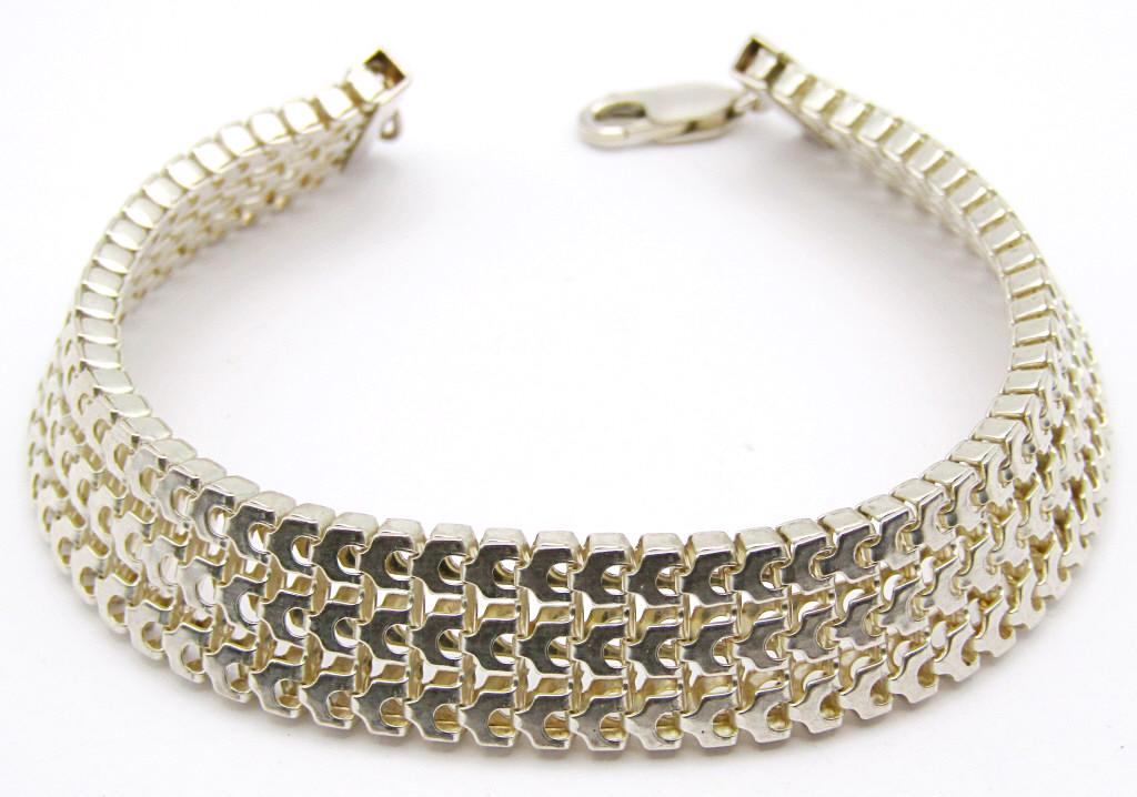 7 1/2" STERLING UNIQUE LINKED BRACELET (1 of 5)