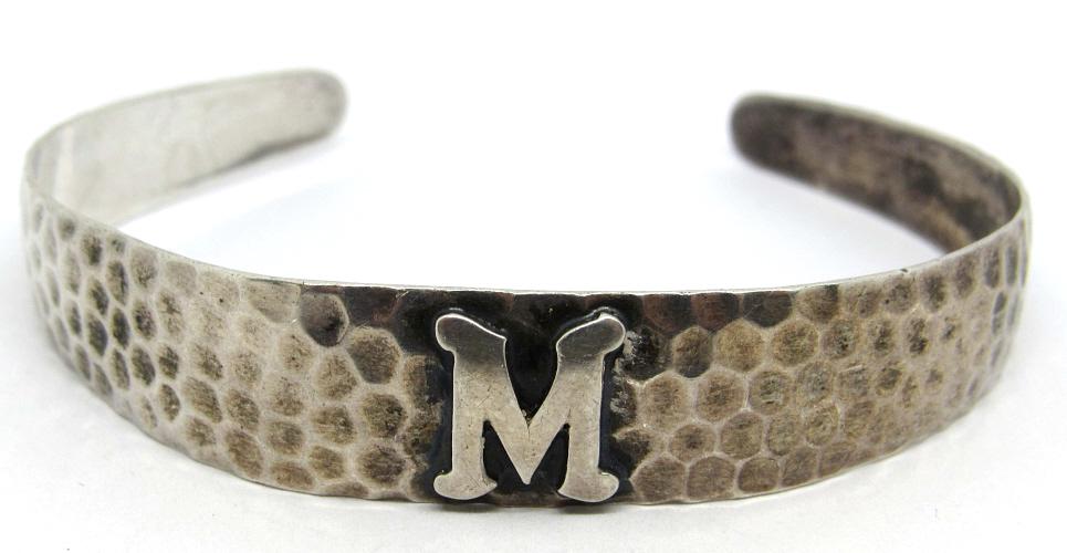 C.M.W. HAMMERED STERLING CUFF BRACELET (1 of 3)
