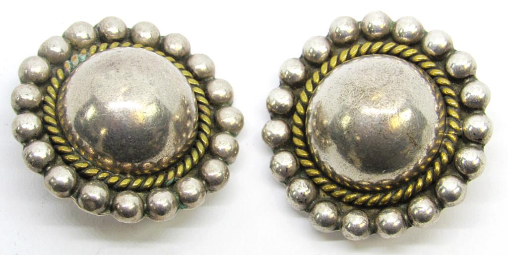 MEXICO TC-54  925 LARGE BUTTON EARRINGS (1 of 4)