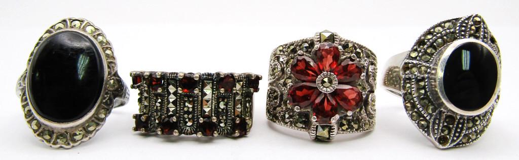 VTG MARCASITE / STERLING RING LOT (1 of 6)