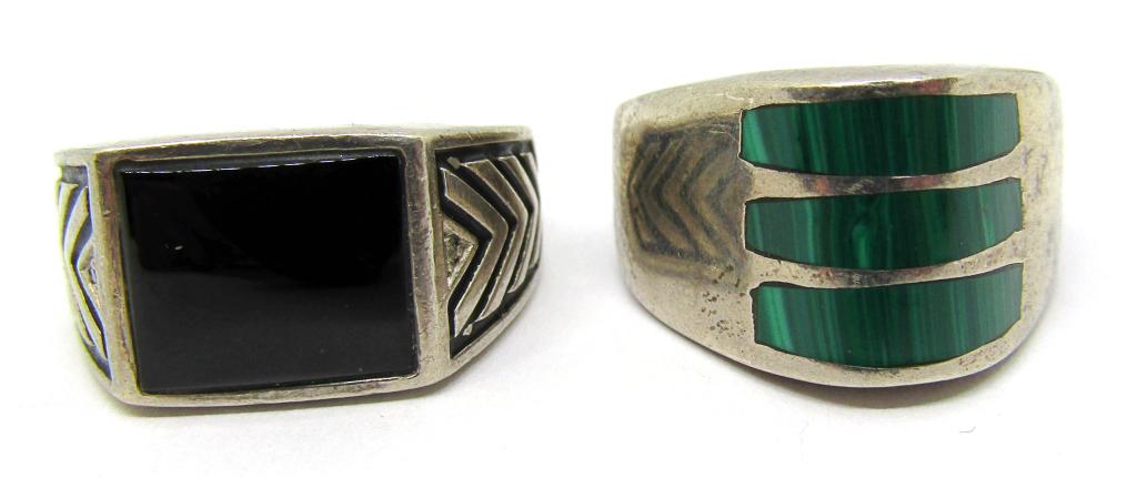 (2) SOUTHWEST MENS STERLING RINGS (1 of 5)