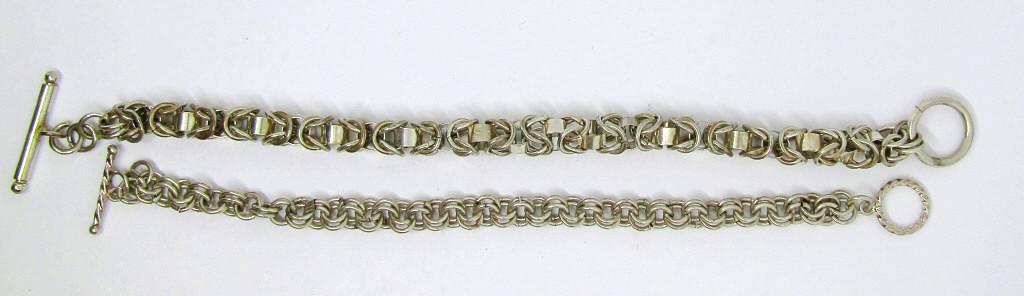 (2) UNIQUE LINKED STERLING BRACELETS (1 of 4)