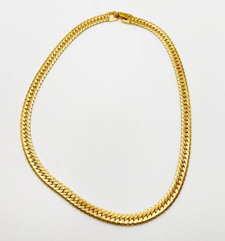 1 MONET HERRINGBONE NECKLACE: GOLD TONE