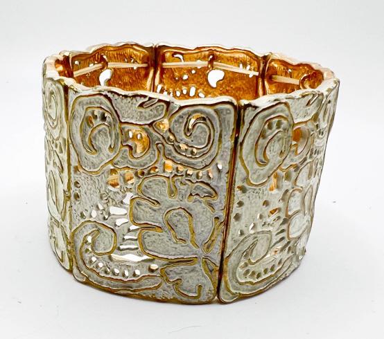 WHITE ENAMEL PANEL BRACELET (1 of 3)