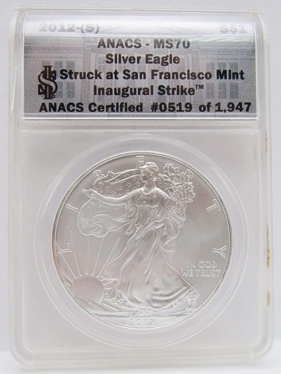 2012-(S) AMERICAN SILVER EAGLE ANACS MS70 (1 of 4)