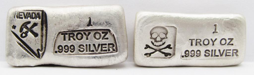 (2) .999 SILVER 1 ozt BARS ( TOTAL 2 ozt) (1 of 2)