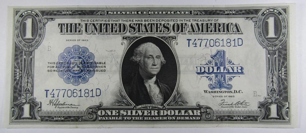 1923 $1 SILVER CERTIFICATE LARGE SIZE NOTE (1 of 2)