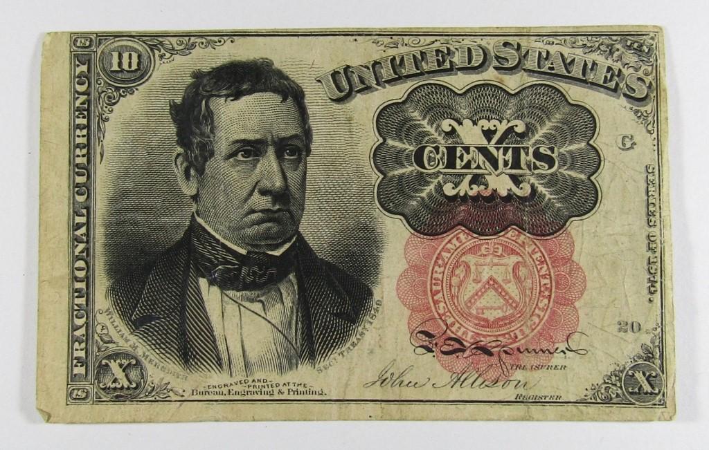 1874 TEN CENT FRACTIONAL CURRENCY (1 of 2)