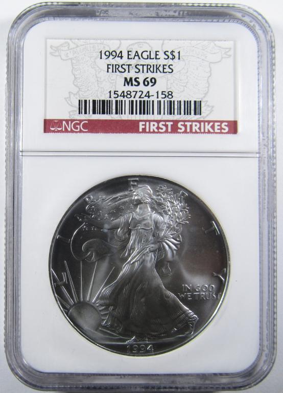 1994 AMERICAN SILVER EAGLE NGC MS-69 (1 of 4)