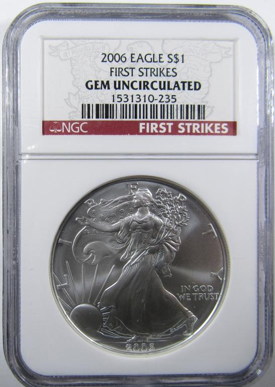 2006 AMERICAN SILVER EAGLE NGC GEM UNC (1 of 4)