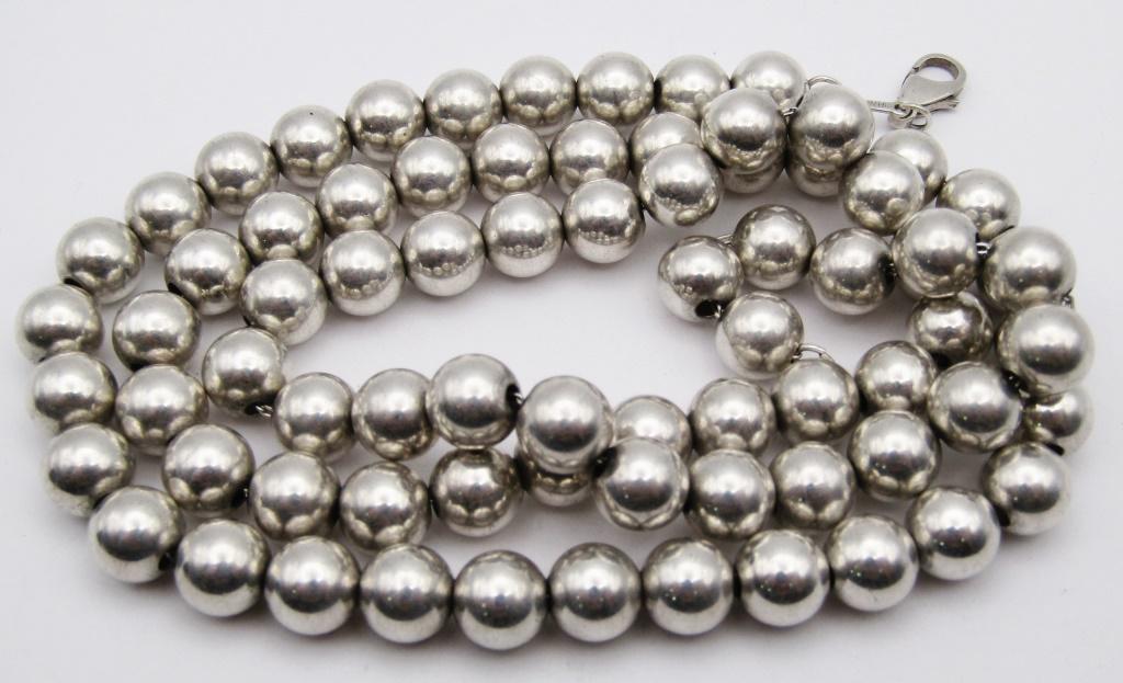 TIFFANY & CO STERLING BEADED NECKLACE (1 of 5)