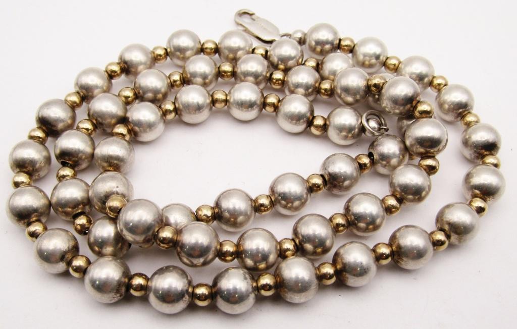 TIFFANY & CO STERLING BEADED NECKLACE (1 of 5)