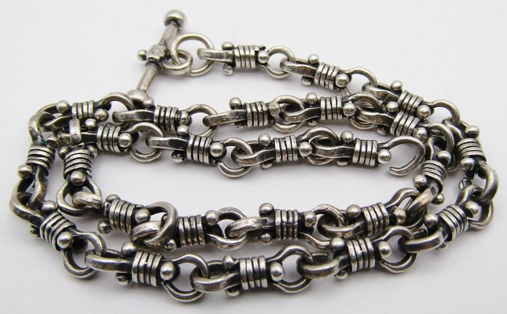 STERLING LINKED CHOKER NECKLACE: MEASURES 12 INCHES-TOTAL 15 DWT