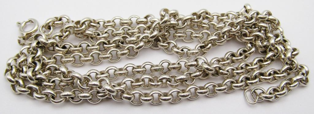 26 INCH STERLING CIRCULAR LINKED NECKLACE/CHAIN (1 of 3)