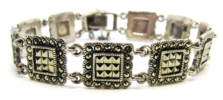 VINTAGE 8 INCH STERLING MARCASITE PANEL (1 of 5)