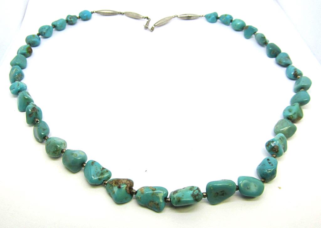 LIQUID STERLING NECKLACE WITH TURQUOISE! (1 of 3)