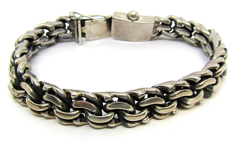 9 INCH MEXICO CHAIN LINK STERLING BRACELET! (1 of 4)