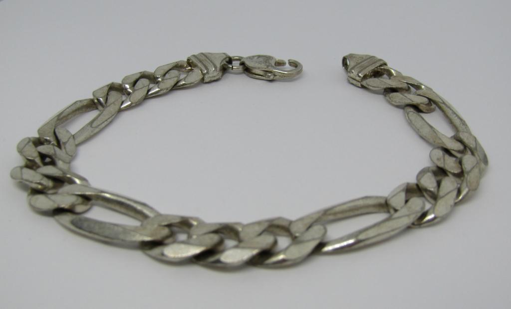 9 INCH ITALY STERLING MEN'S LINKED BRACELET (1 of 4)