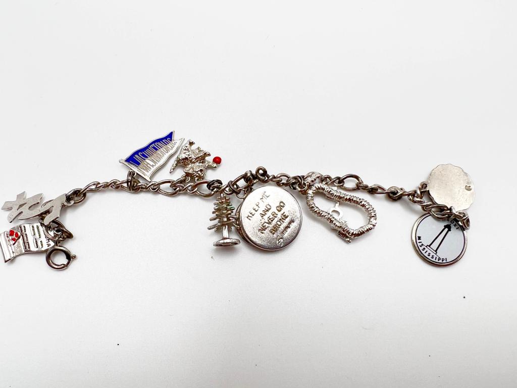CHARM BRACELET-: WASHINGTON, KITTY CAT, ALOHA, AND MORE!