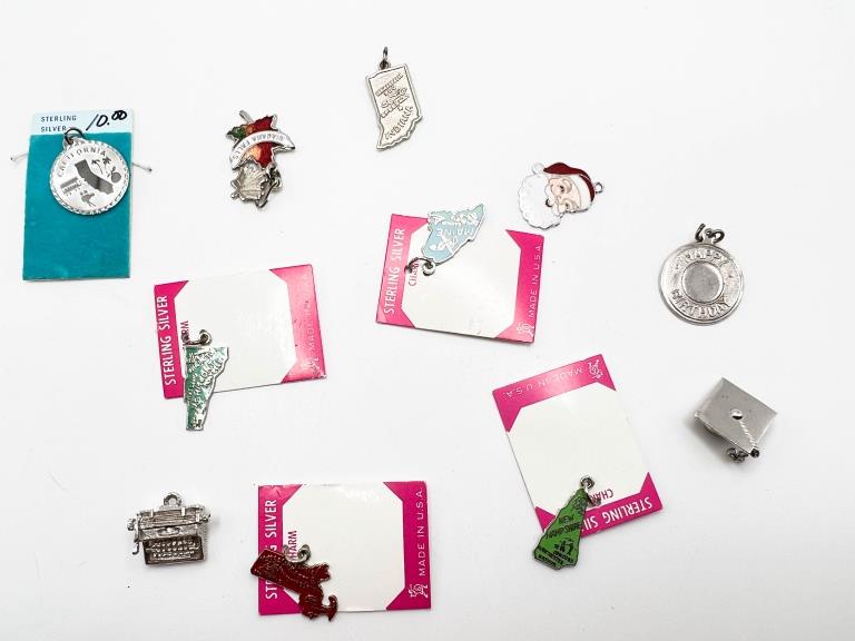 STERLING CHARM LOT: BID NOW!!! 7 STERLING CHARMS AND 4 OTHER CHARMS