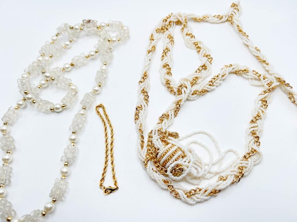 2 VTG BEAD NECKLACES + 1 BRACELET (1 of 2)