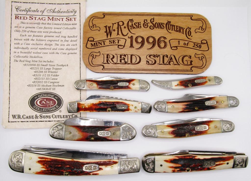 1996 Red Stag Mint Set of 8 Collectible Knives! (1 of 20)