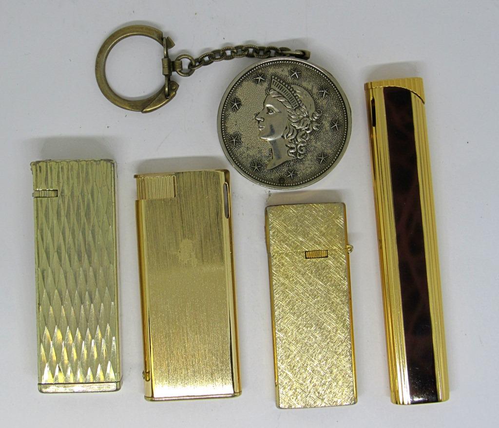 (5) UNIQUE VINTAGE GOLD TONE LIGHTERS (1 of 4)