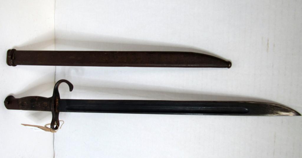 VINTAGE M1 GARAND BAYONET WW2 WITH SCABBARD: MARKINGS "2390181" ON HANDLE;
