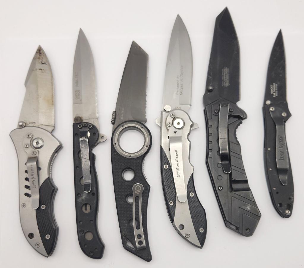 (6) TACTCAL KNIVES - (2) SMITH & WESSON, (1 of 9)