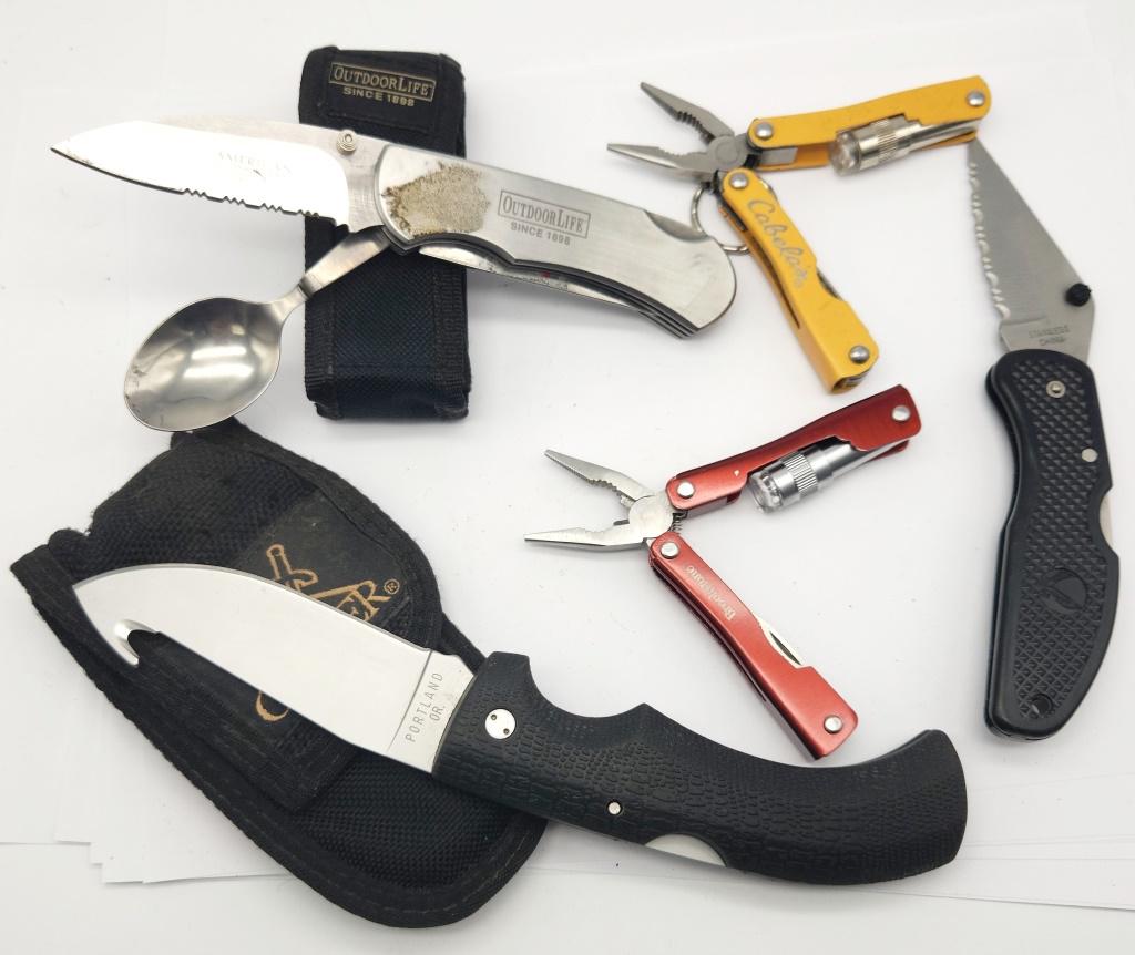 SURVIAL KNIFE LOT - (2) MULTI TOOL, (1) (1 of 4)