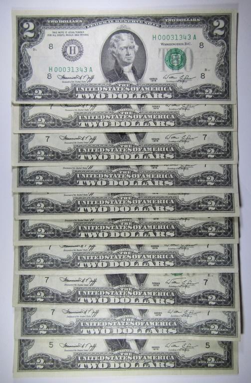 (10) 1976 $2 BICENTENNIAL FEDERAL RSV NOTE (1 of 2)