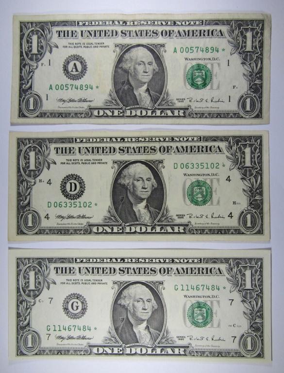 (3) 1995 $1 STAR NOTE FRN AU/CU (1 of 2)