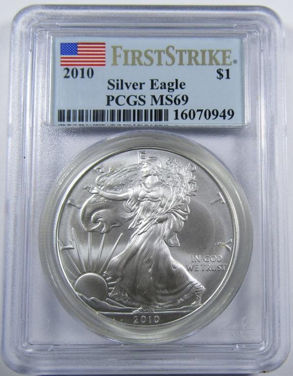 2010 AMERICAN SILVER EAGLE PCGS MS-69 (1 of 4)