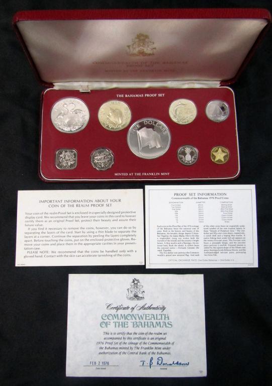 1976 BAHAMAS PROOF SET with STERLING COINS (1 of 3)