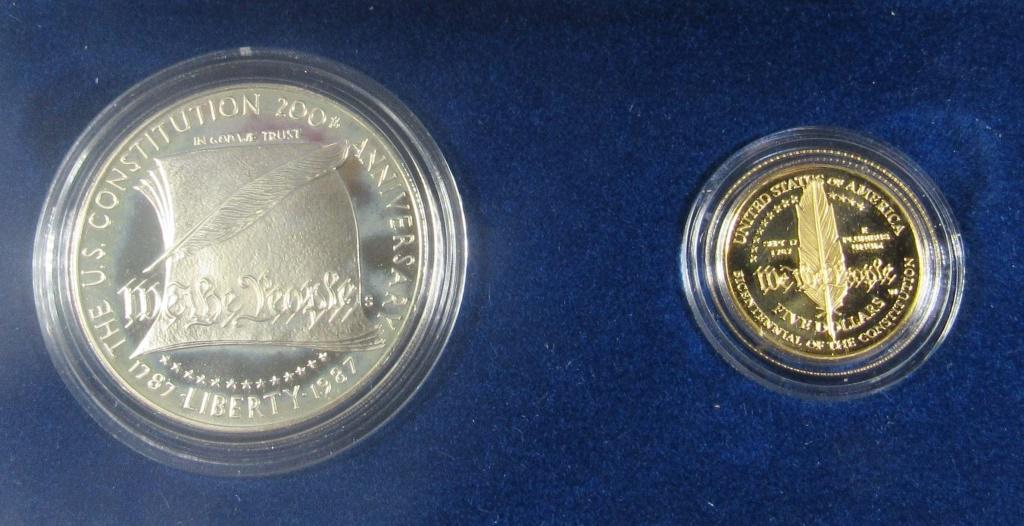 1987 PROOF CONSTITUTION 2 COIN SET (1 of 1)