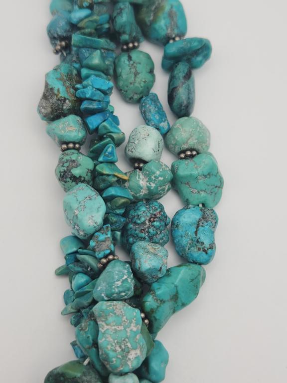 7.5 INCH MULTI STRANDED TURQUOISE BEADED (1 of 4)