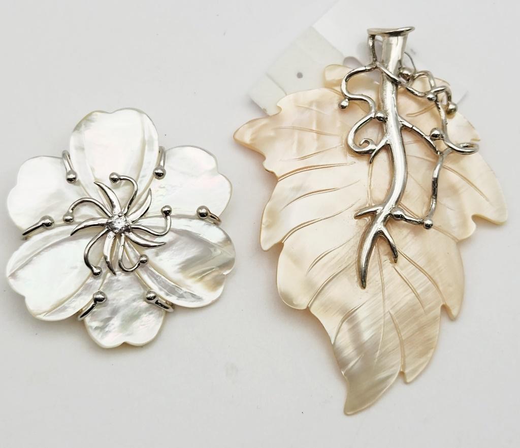 BEAUTIFUL SEA SHELL & STERLING PENDANTS (1 of 3)