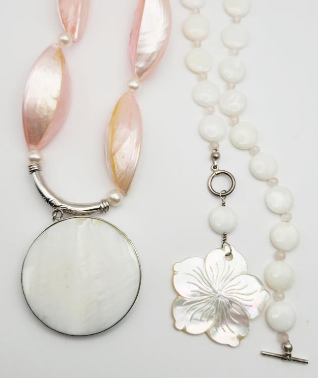 2-SHELL/MOTHER OF PEARL BEADED NECKLACES (1 of 5)