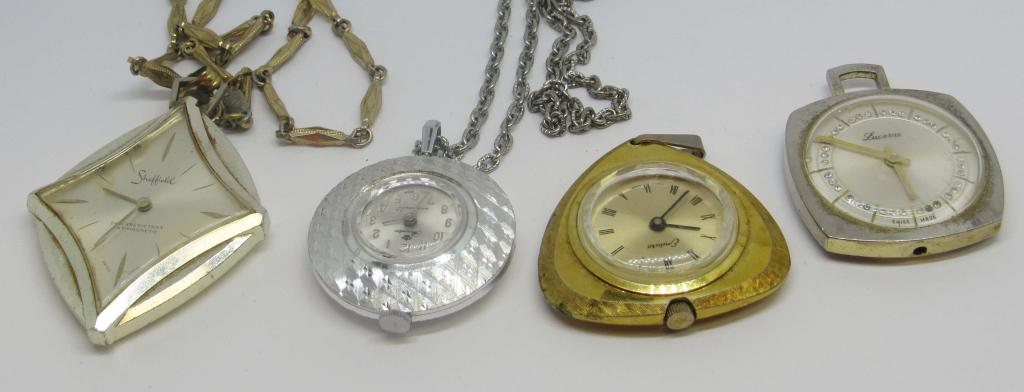 Lucerne | Jewelry | Lucerne Pendant Necklace Pocket Watch Roman Numerals  Swiss Made Wind Up Vintage | Poshmark