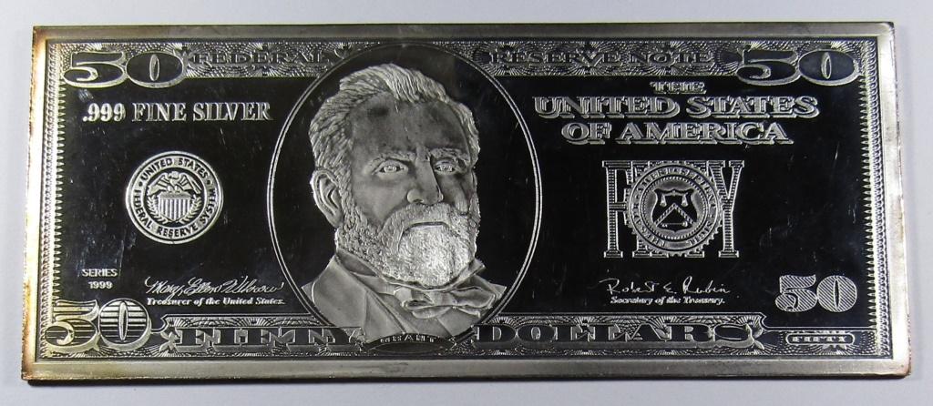 1999 SILVER $50 BILL 4oz .999 (1 of 2)