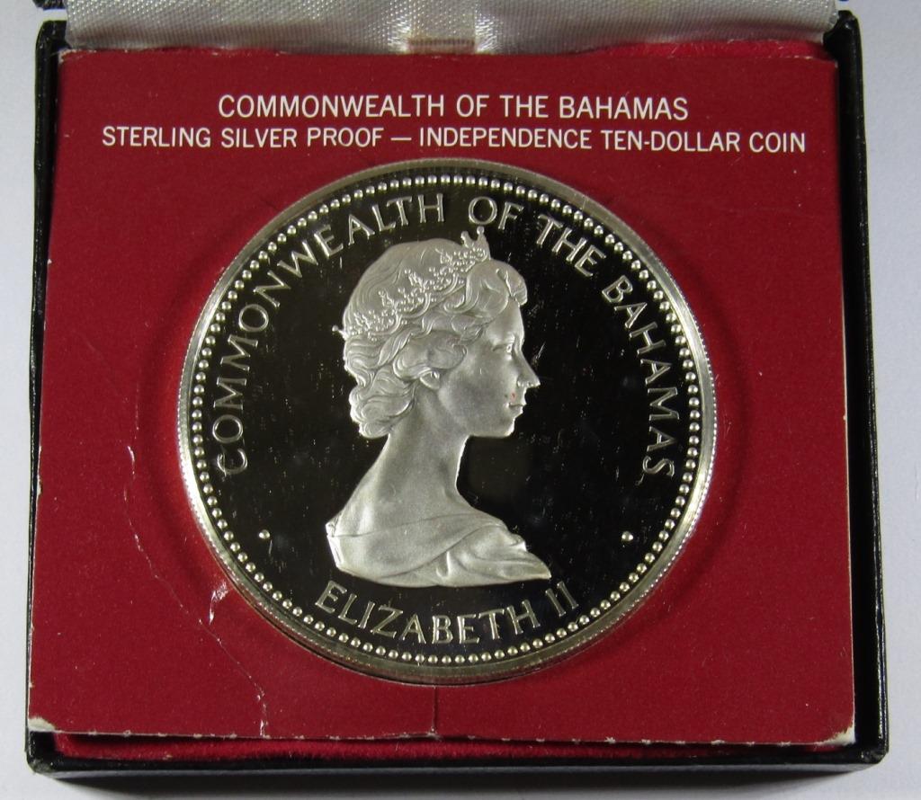 1973 BAHAMAS INDEPENDENCE $10 SILVER (1 of 3)