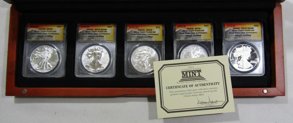 2013 WEST POINT SILVER EAGLE 5-COIN SET (1 of 4)