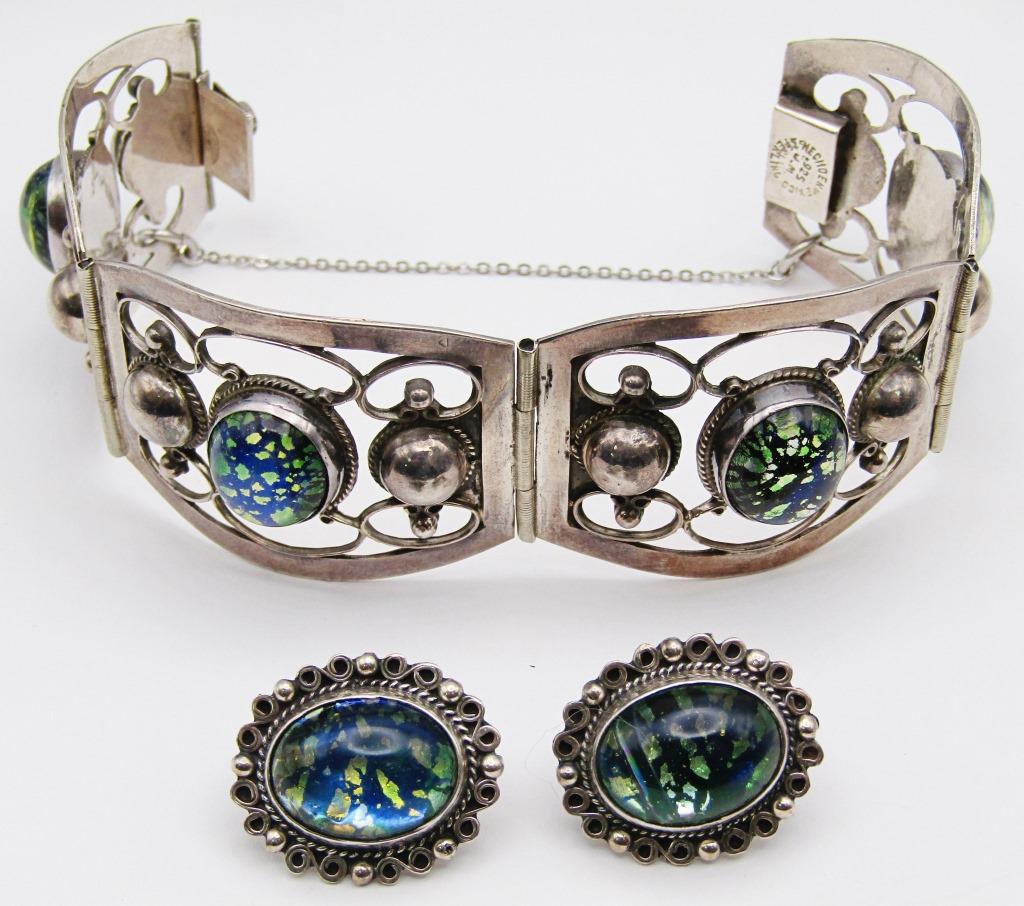 SET! MEXICO STERLING PANEL BRACELET WITH (1 of 8)