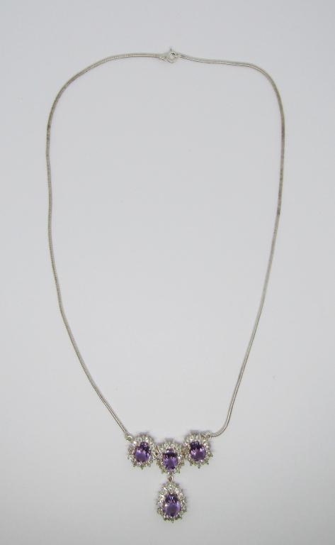 LOOKS NEW! STERLING FASHION NECKLACE WITH (1 of 6)